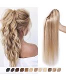 Elailite Real Hair Braid Extensions & Clip-in Ponytail | 22'' Remy Smooth Human Hair #18/613 Ashblond & Bleached Blonde - 120g - Buy Online on GoSupps.com