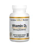 California Gold Nutrition Vitamin D3 5000IU Fish Gelatin Softgels 360 Count - Buy Online on GoSupps.com