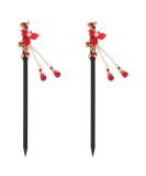 Lurrose 2pcs Chinese Hair Stick Hairpins - Elegant Hair Decor & Accessories for Women Girls | Perfect Mother's Day Gift - Red - Buy Online on GoSupps.com
