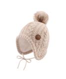 XIAOHAWANG Winter Baby Boys Hat Velvet Lining Toddler Kids Beanie Earflap Warm Baby Hats for Girls with Pompom 6-18 Months Beige - Buy Online on GoSupps.com