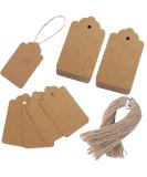 SallyFashion Kraft Paper Tags, 600 PCS Craft Hang Tags with Free 600 PCS Natural Jute Twine for Gifts Arts and Crafts Wedding Holiday 600 Brown - Buy Online on GoSupps.com