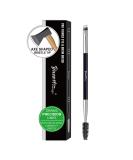 ULTRA THIN Duo Angled Brow & Eyeliner Brush Set - #14 Precision Brow & Liner Brushes with Spoolie and Mascara Brush (Black & Silver) - Buy Online on GoSupps.com