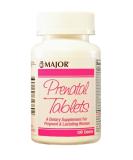 Major Pharmaceuticals Prenatal Tabs with Ascorbic Acid - 100mcg, 100 Tablets - Buy Online on GoSupps.com