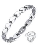 Vicmag Magnetic Bracelet for Women | Ultra Strength Titanium Steel | Magnetic Gift Box & Removal Tool | Silver Leaf Design - Buy Online on GoSupps.com