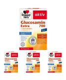 Double Heart Glucosamine 700mg Extra with Chondroitin & Vitamin C - 30 Pieces (4 Pack) | Supports Cartilage & Bone Health | International Shipping Available - Buy Online on GoSupps.com
