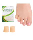 Welnove Pinky Toe Sleeves - 12-Pack Aloe Vera Silicone Protectors for Corns Calluses & Blisters - Soft Gel Cushions for Pain Relief (XSmall Beige - Buy Online on GoSupps.com