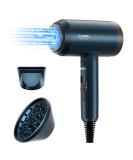 Ion Hair Dryer | Confu 1800W Portable Travel Hairdryer with Styling Nozzles Diffuser 3 Temperature Settings & Adjustable Speed - Powerful Salon Performance - Buy Online on GoSupps.com