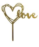 Gold Acrylic Love Cake Topper - Perfect for Celebrations of Love & Devotion - Buy Online on GoSupps.com