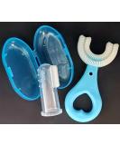 U-Shaped & Finger Kids Gum and Toothbrush - Blue Heart (Pack of 2) | International Shipping Available - Buy Online on GoSupps.com