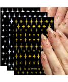 Dornail Shiny Gold Star Nail Stickers - 3D Self-Adhesive Decals for Women & Girls | Nail Art Accessories & Decorations - Buy Online on GoSupps.com