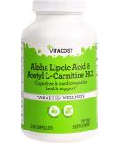 Vitacost Alpha Lipoic Acid & Acetyl L-Carnitine HCl - 1 600 mg 240 Capsules - Premium Antioxidant Supplement for Energy & Metabolism Support - Buy Online on GoSupps.com