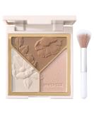 3-in-1 Blush Highlighter Contour Palette - Long-Lasting Sweat-Resistant Makeup Powder for Women - Natural Look, Matte Finish - Color 3, 1g - Buy Online on GoSupps.com