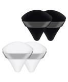 QLines Powder Puff 4 Pcs - Triangle Powder Puffs - Soft & Resuable Foundation Makeup Sponge with Silky Ribbon - Perfect for Pressed and Loose Powder Dry & Wet Makeup Black & White 4Pcs - Buy Online on GoSupps.com
