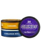 Grinds Coffee Pouches | New 3 Can Sampler | Caramel, New Orleans, Cinnamon Roll | Tobacco Free, Nicotine Free Healthy Alternative | 1 Pouch eq. 1/4 Cup of Coffee ( New 3 Can Sampler Pack) - Buy Online on GoSupps.com