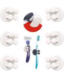 Tecbull Funny Hooks Toothbrush & Razor Holder | Self-Adhesive No Drilling Shower Bracket | 12-Piece Set (6 White + 6 Replacement Pads) - International Shipping Available - Buy Online on GoSupps.com