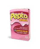 Pepto-Bismol Tabs 30 Ct - Fast-Acting Relief for Upset Stomach - Buy Online on GoSupps.com