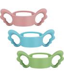 3 Pieces Baby Silicone Bottle Handles - Wide Neck Feeding Handle Set for Easy Grip - Lightweight and Portable - Perfect for Baby Shower Gift (Pink/Green/Blue) - Buy Online on GoSupps.com