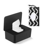 Premium Baby Wet Wipes Storage Box & Bag Set - Black | Durable Stylish Donor Holder with Lid for At-Home Use - Buy Online on GoSupps.com