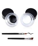Erinde Black White Gel Eyeliner Set | Waterproof High Pigment Long Lasting Smudge-Proof Cream Gel Eyeliner with 2 Makeup Brushes | Makeup Gift Kit 02 - Buy Online on GoSupps.com