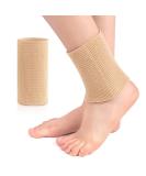 Ankle Gel Sleeves - Padded Compression Socks for Men & Women | Ankle Support for Sports Pain Relief & Swelling - Beige (1pc - Buy Online on GoSupps.com