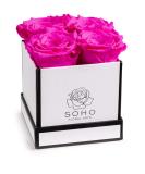 Soho Floral Arts | Roses in A Box | Genuine Roses that Last for Years (White Square 4ct  Radiant Pink) | Mothers Day Gifts White Square 4ct. Radiant Pink - Buy Online on GoSupps.com