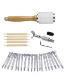 BANYOUR 20PCS Leather Stamping Set for DIY Saddle Making & Craft Stamps - Leather Carving Tools & Hammer - Buy Online on GoSupps.com