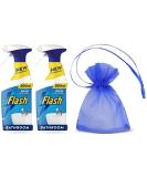 Flash Bathroom Cleaning Spray Removes Soap Scum and Limescale with Febreze Fresh Scent 2Pk x 800ml + Our Gift for You: Organza Bag Size: 9 x 7 x 0.1cm - Buy Online on GoSupps.com