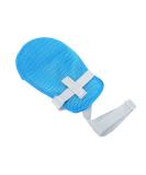 Fixed Restraint Gloves for Elderly | Anti-Scratch Non-Sterile Palm Protectors with Soft Plate Strap (Blue) - International Shipping Available - Buy Online on GoSupps.com