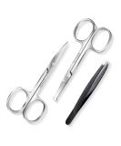 MSDADA 3 Pcs Facial Hair Scissors Set - Stainless Steel Trimmer for Men & Women | Beard, Mustache, Eyebrow, Nose Scissors for Small Detail Grooming - Buy Online on GoSupps.com