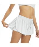 Flowy Girl Women's Gym Yoga Athletic Running Shorts - Cream, Small - Buy Online on GoSupps.com