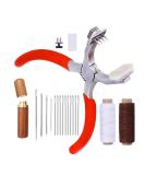 BUTUZE 4mm Leather Hole Punch Pliers Set for DIY Projects - Silent Handheld Tool with Rhombus Teeth, 2 Teeth, Needles, and Waxed Thread in Red - Buy Online on GoSupps.com