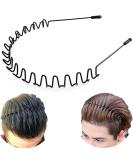 Hair bands for men women frontal ligaments beauty care unisex black corrugated feather sports for men ripening of the hair hoop clips accessories elastic slip-resistant headgear (1 pack) - Buy Online on GoSupps.com