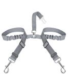 Slowton 2-in-1 Dog Car Seat Belt - Durable Adjustable Reflective Tangle-Free for Small Dogs - Gray - Buy Online on GoSupps.com