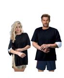 OUDI LINE Uni-Sex Post Shoulder Surgery Shirt - X-Large Black | Stick On Fasteners for Convenience & Quick Rehab - Buy Online on GoSupps.com
