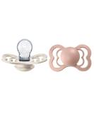 BIBSS Supreme Schnuller 2-pack BPA-free symmetrical nipple.Silicone made in Denmark.6-18 months (2 Pack) Ivory / Blush 6-18 months (2-pack) Ivory / Blush - Buy Online on GoSupps.com