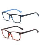 MMOWW 2-Pack Reading Glasses for Men & Women - Anti-Blue Light Computer Glasses with Spring Hinges (Red + Dark Blue 1.0x) - Stylish & Comfortable - Buy Online on GoSupps.com