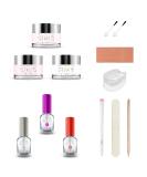 SNS Nail Dip Powder Kit - DIY Starter Bundle (Pink & White) | Foundation Powder Activator Top Coat & More for Perfect Nails - Buy Online on GoSupps.com