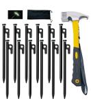 Tent Stake with Hammer 12-Pack 10in Heavy Duty Tent Stakes + 10in Tent Stakes Hammer+Storage Pouch Forged Steel Tent Stakes for Camping Used on Rocks Grassland (Tent Stakes+Hammer) Tent Stakes and Hammer - Buy Online on GoSupps.com