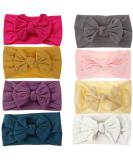 Buy Guifier 8-Piece Nylon Baby Headband Set | Soft Bow Hair Bands for Newborns & Toddlers | Stylish Turban & Knotted Headwraps for Girls - Buy Online on GoSupps.com