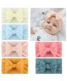 6 Pcs Baby Girls Nylon Headband Set - Bowknot Turban & Elastic Headwrap for Toddlers - Buy Online on GoSupps.com