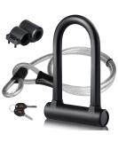 DINOKA Bike U Lock - 16mm Heavy Duty Security Cable Lock | 4ft Flex Cable, Mounting Bracket | Road, Mountain, Electric, Folding Bike | White - Small - Buy Online on GoSupps.com