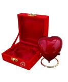Red Heart Cremation Keepsake Urn with Brass Stand - Mini Pet Memorial - Buy Online on GoSupps.com