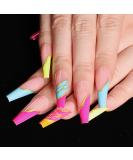 Brishow Long Ballerina False Nails - 24 Colored Acrylic Press-On Full Cover Stick-On Nails for Women & Girls - Buy Online on GoSupps.com