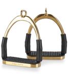 Equinate Safety Bar Charles 12cm Gold | Anti-Slip Rubber Tread Stirrup for Adults & Children | Ankle Relief - 2 Pieces - Buy Online on GoSupps.com