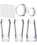 6-Piece Clear Silicone Nail Art Stamper Kit with Scraper - DIY Nail Stamping Tool Set for Manicure and Nail Decor - Buy Online on GoSupps.com