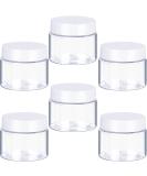 6 Pack 1 oz Plastic Pot Jars Round Clear Leak Proof Plastic Cosmetic Container Jars with White Lids for Travel Storage Make Up, Eye Shadow, Nails, Powder, Paint, Jewelry (White-1 oz) - Buy Online on GoSupps.com