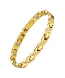 Jeracol Titanium Steel Magnetic Bracelet for Women | Adjustable Length & Crystals Design | Strong Magnets | Includes Sizing Tool | Gold | Jewelry Gift Box - Buy Online on GoSupps.com