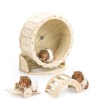 Episkey Hamster Wheel 23cm Wooden Silent Exercise Wheel with Bridge and Seesaw Pet Sport Exercise Toys Hamster Cage Accessories for Dwarf Hamsters Gerbils Rat Small Animal - Buy Online on GoSupps.com