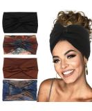 GORTIN Black Boho Wide Headbands 4 Pack - Leopard Knot Twist Head Wraps for Women - Stretchy Sweatbands Turban Hair Accessory - B-Fashion Tie-dye - Buy Online on GoSupps.com