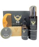 Beard Growth Kit | Natural Oil Shampoo Balm Sandalwood Comb & Boar Brush - Moisturizing Grooming Solution for Men - Buy Online on GoSupps.com